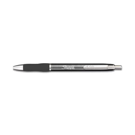Newell Brands Sharpie Pen, Gel, 0.7mm, 1 DZ, Gunmetal Barrel/Black Ink 2147528